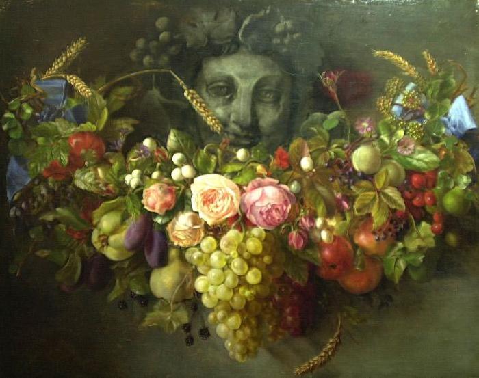 Eloise Harriet Stannard Garland of Fruits and Flowers, painted by Eloise Harriet Stannard oil painting image